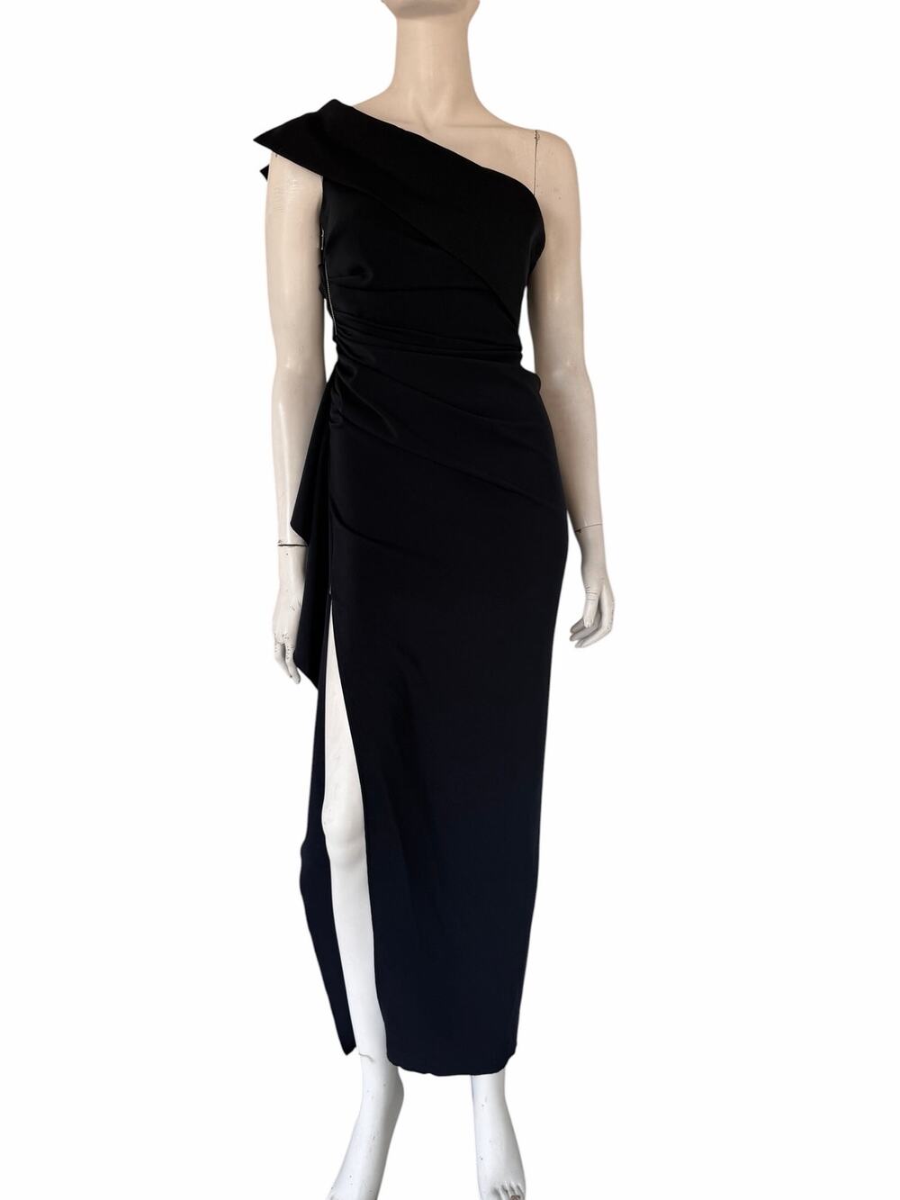 NICOLE BAKTI one shoulder maxi dress/gown navy sz XS